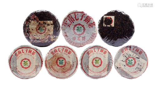 七十年代至八十年代 七子饼茶系列经典组合 （七饼）