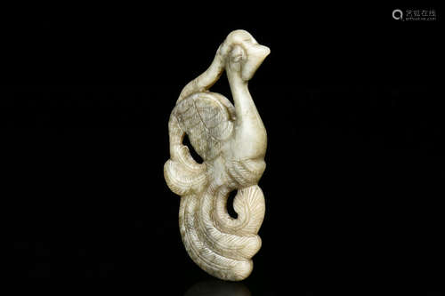 JADE CARVED 'PHOENIX' ORNAMENT