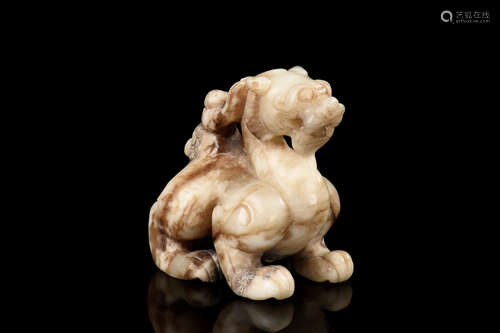 JADE CARVED 'MYTHICAL BEAST' FIGURE