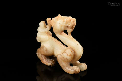 JADE CARVED 'MYTHICAL DRAGON' FIGURE