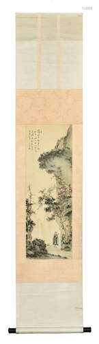 PU XINYU: INK AND COLOR ON CLOTH PAINTING 'LANDSCAPE SCENERY'