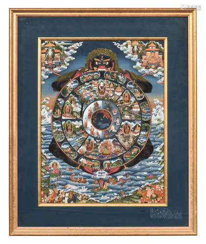 FRAMED SILK EMBROIDERED THANGKA