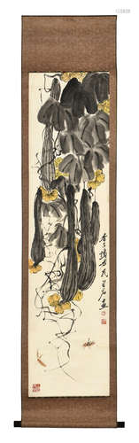 QI BAISHI: INK AND COLOR ON PAPER PAINTING 'LOOFAH'