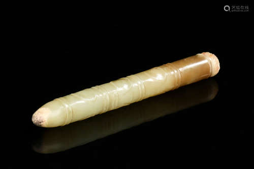 ARCHAIC JADE CARVED CYLINDRICAL ORNAMENT