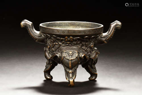 BRONZE CAST TRIPOD CENSER