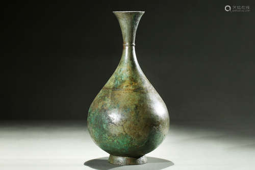 BRONZE CAST BOTTLE VASE