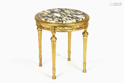 LOUIS XVI GILTWOOD CARVED ROUND TABLE