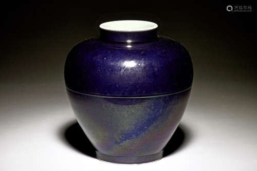 BLUE AND PURPLE GLAZED JAR