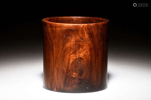 HUANGHUALI WOOD CARVED BRUSH POT