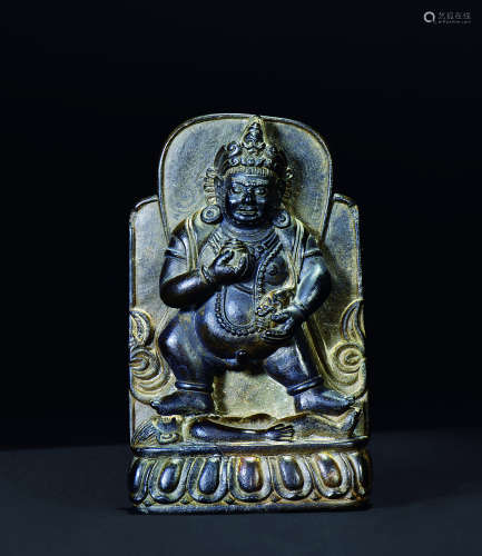 清 14世纪  黑石黄财神像