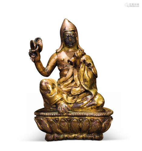 16世纪 17世纪  铜鎏金宁玛派上师像gilt  copper  Guru