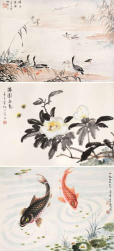 吴青霞 花鸟册页