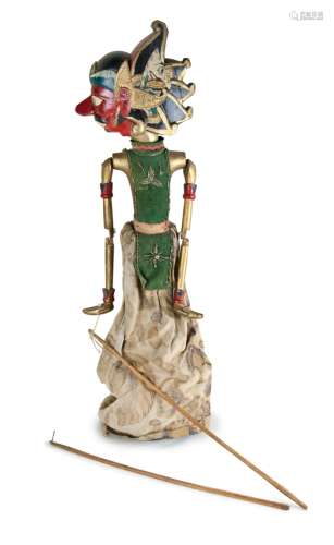 WOOD CARVED AND PAINTED WAYANG PUPPET