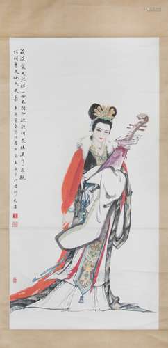 PAINT ON PAPER OF WANG ZHAOJUN; WANG XIJING仕女圖 王西京（1946- ）