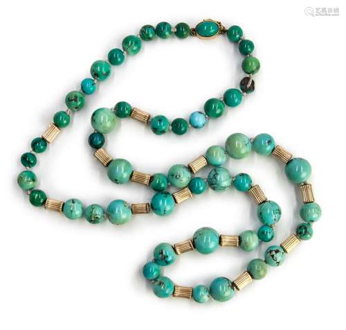 TURQUOISE BEADED NECKLACE