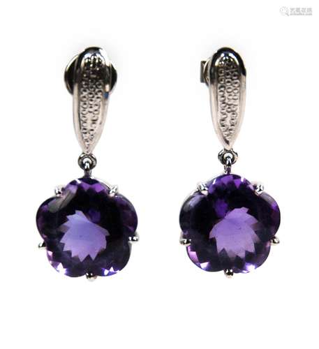 PAIR OF AMETHYST EARRINGS