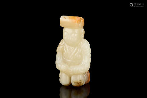 WHITE JADE CARVED 'PERSON' FIGURE