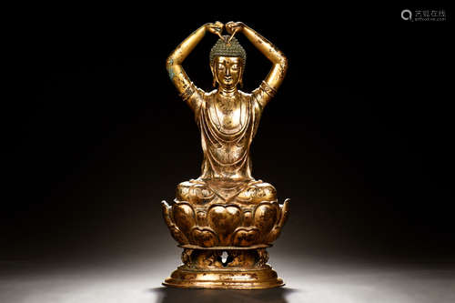 GILT BRONZE JALANDHARA BUDDHA