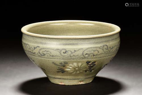 CELADON GLAZED 'FLOWERS' BOWL