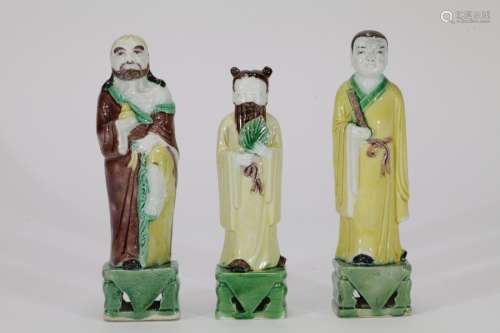 Set of 3 Pieces of Chinese Porcelain Figures