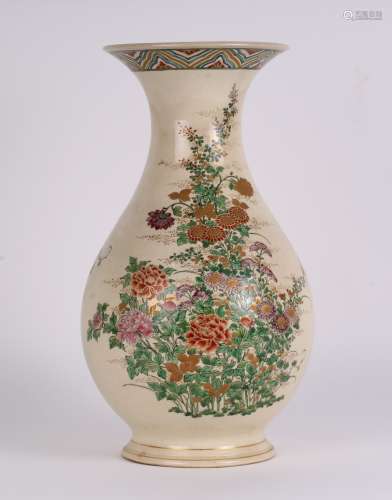 wd Japanese Meiji Satsuma Floral Vase