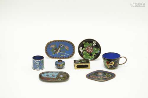 A Group of Cloisonne Plate & Cup