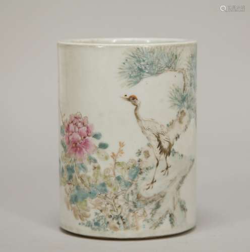 Chinese Famille Rose Porcelain Brush Pot