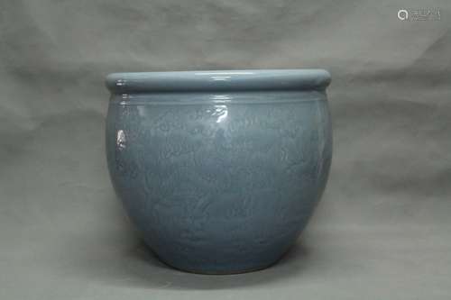 Chinese Blue Glazed Porcelain Jar