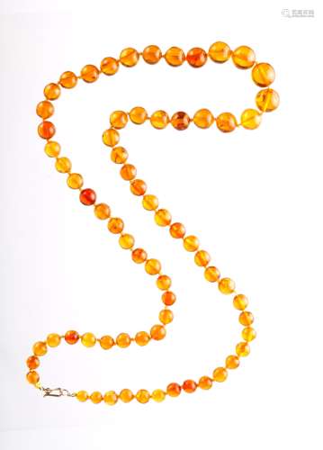 Chinese Old Amber Beads Necklace