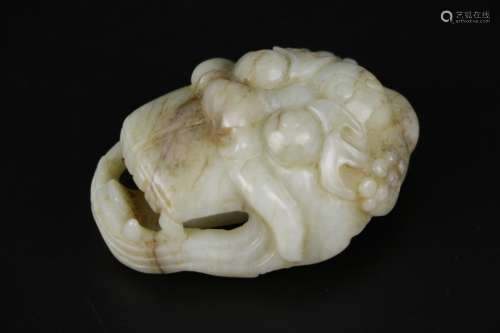 Ming or Earlier Chinese Carved Jade Mask