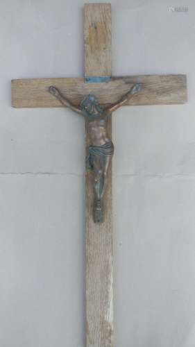 Antique Large Metal Cross Crucifix