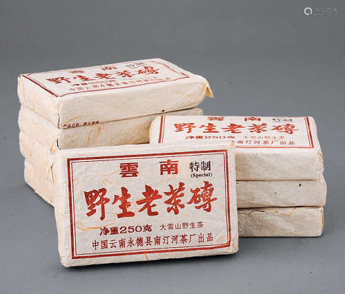 南汀河茶厂野生老茶砖 （一组八件）