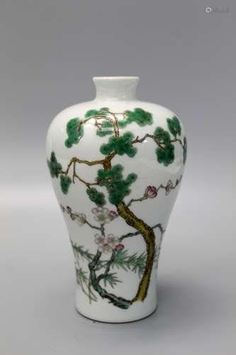 Chinese famille rose porcelain Meiping vase, Yongzheng