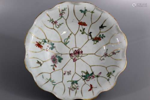 Chinese celadon glaze famille rose porcelain bowl.