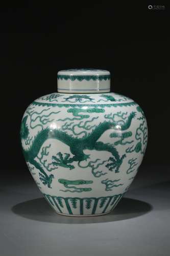 Chinese doucai porcelain jar with lid,