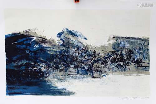 Composition 284, 1976, lithograph, Signed Zao Won-ki