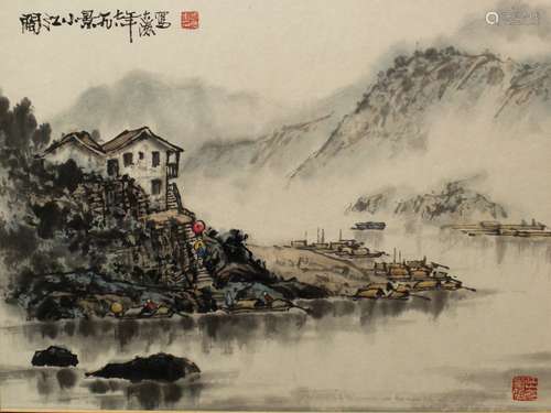 Chinese ink and water color painting on paper.