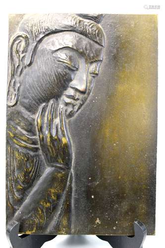 Chinese metal panel of buddha.