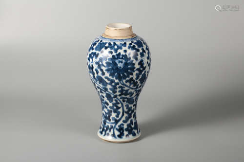 Chinese blue and white porcelain vase.