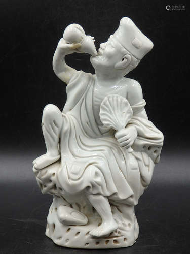 Chinese blanc de chine porcelain figure of an immortal.