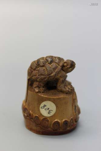 Japanese carved bamboo seal.