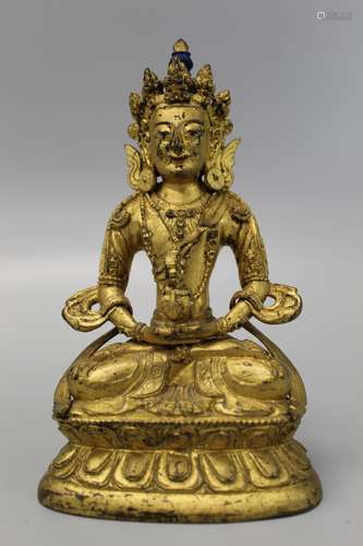 Chinese gilt bronze buddha.