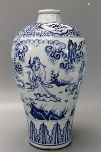 Chinese blue and white porcelain vase.