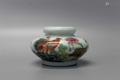 Chinese famille rose porcelain water coupe, marked.