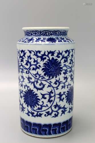 Chinese blue and white porcelain vase.