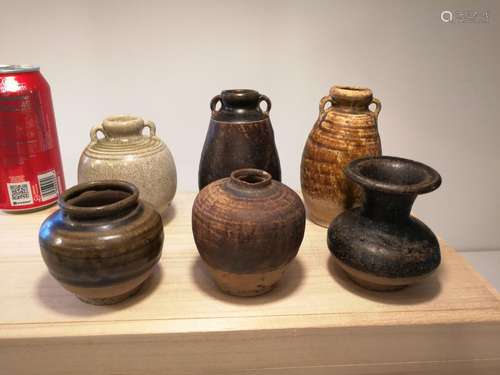 Six Pieces Southeast Asian Pottery Jar