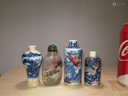 Group of Chinese Porcelain/Glass Snuff Bottles