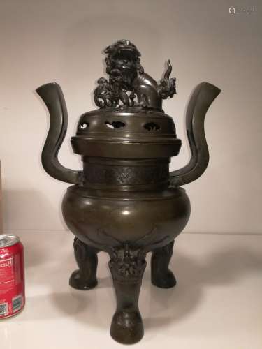 Large Chinese Bronze Incense Burner