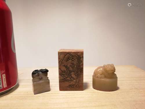 Group of Chinese Jade/Shoushan Stone Carving Seal