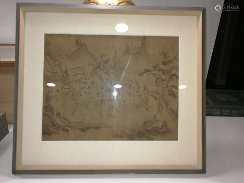 Chinese Figure Painting on Silk Probably Yuan Dynasty